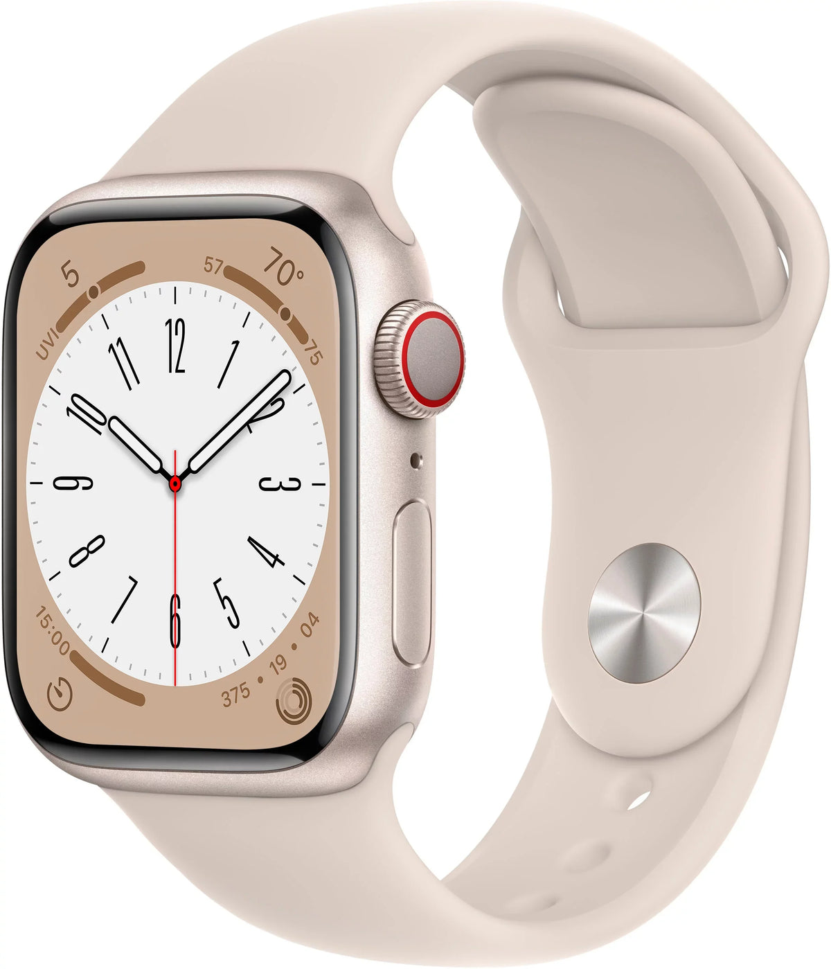 Restored Apple Watch Gen 8 Series 8 Cell 41mm Starlight Aluminum Starlight Sport Band MNUX3LL/A (Refurbished)