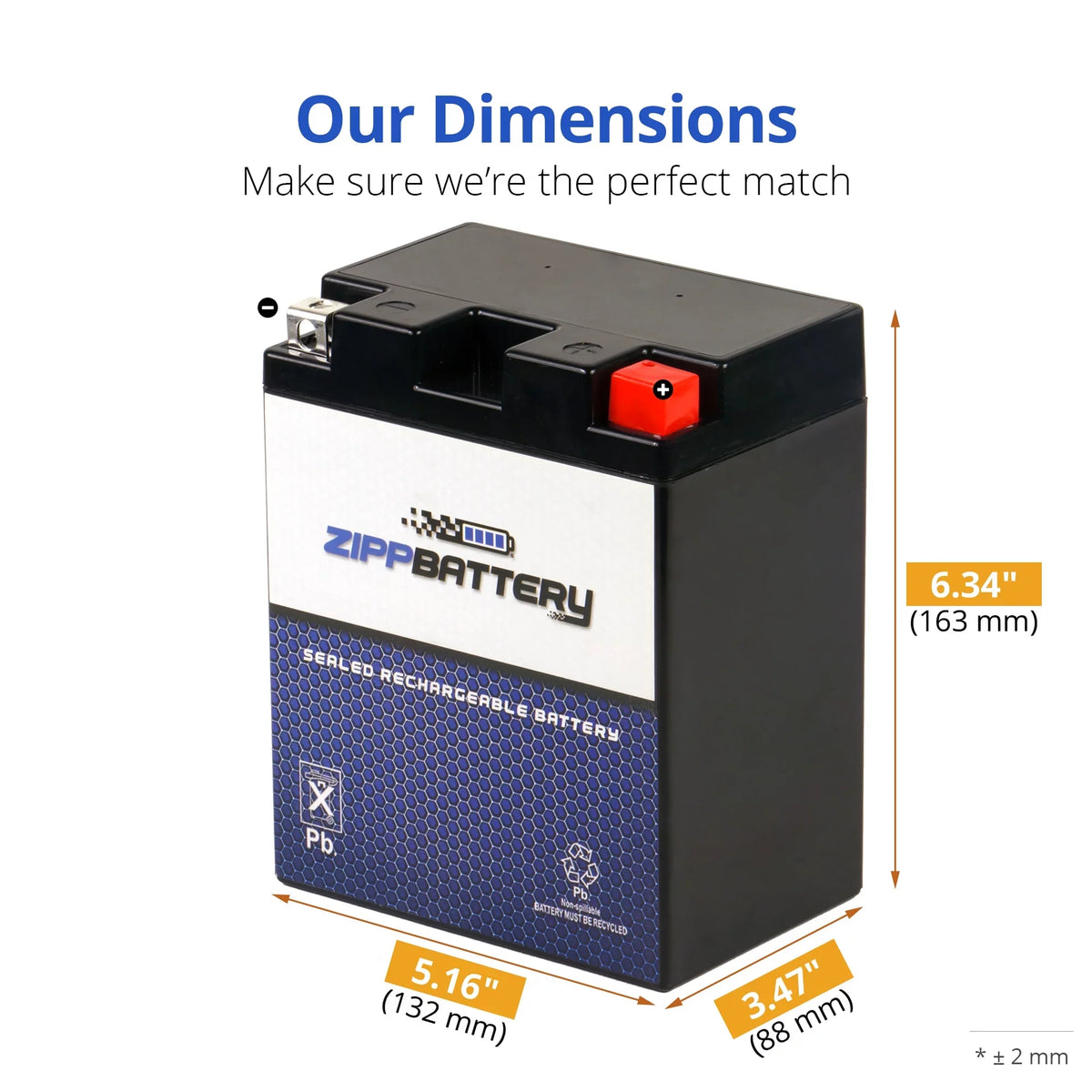 Zipp Battery YTX14AHL-BS (14AHL-BS 12 Volt,12 Ah, 210 CCA) Snowmobile Battery for Arctic Cat Jag Afs L/t 1993