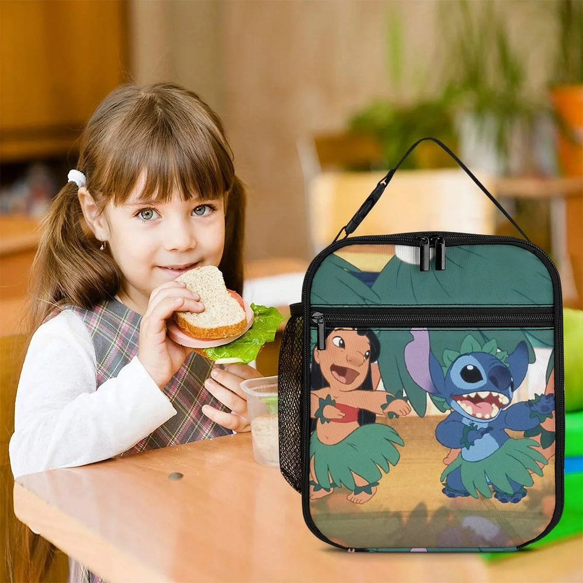 Lilo & Stitch Portable Lunch Bag Tote Bento Bag School Office Insulated Cooler Thermal Handbag For Adult Boys Girls Kids
