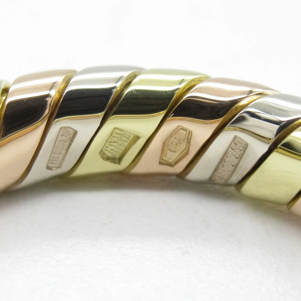 Pre-Owned BVLGARI Tubogas ring Ring Gold K18 (Yellow Gold) K18PG(Rose Gold) Gold (Good)