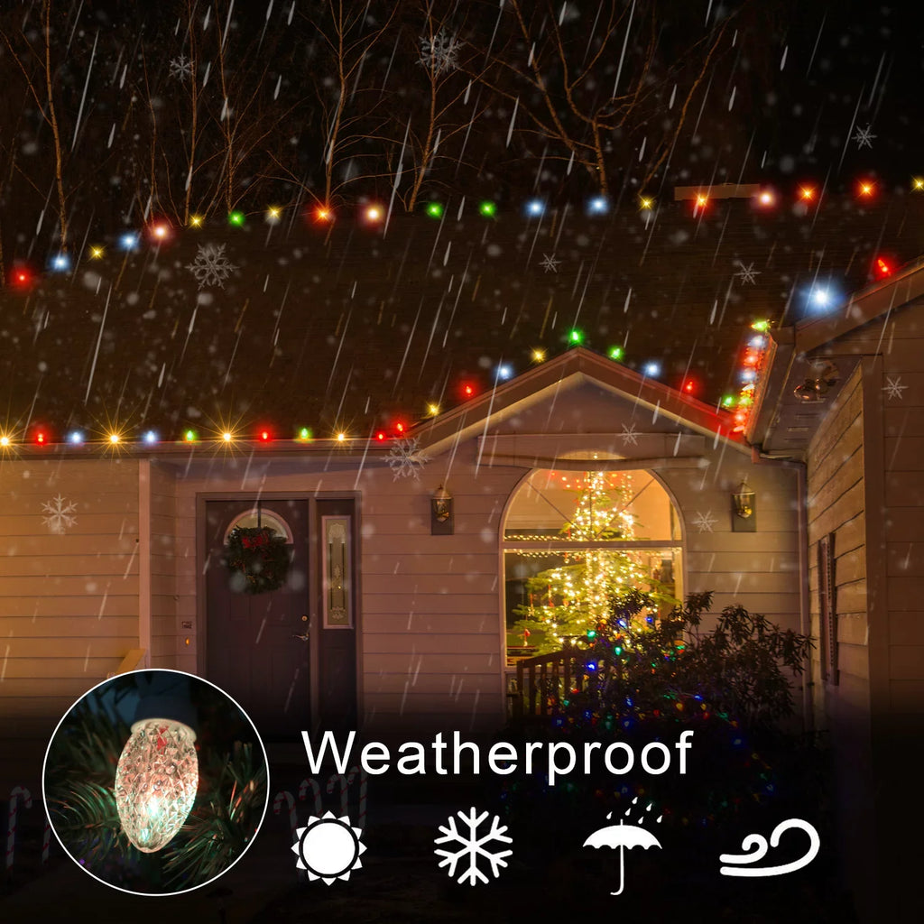 Eva's Light C9 Christmas Lights Outdoor, 23ft 20 Bulbs Color Changing LED String Lights Waterproof