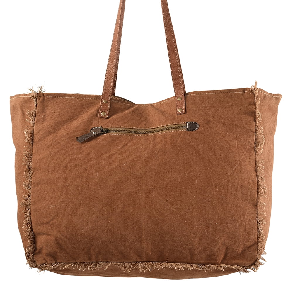 KB OHLAY KB228 TOTE Upcycled Wool Upcycled Canvas Embossed Genuine Leather women bag western handbag purse