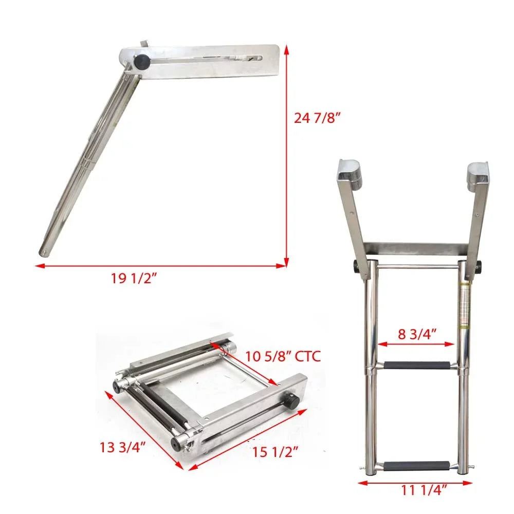 Challenger Hardware Craft Under Mount Ladder LTS-3 | 2 Step Stainless