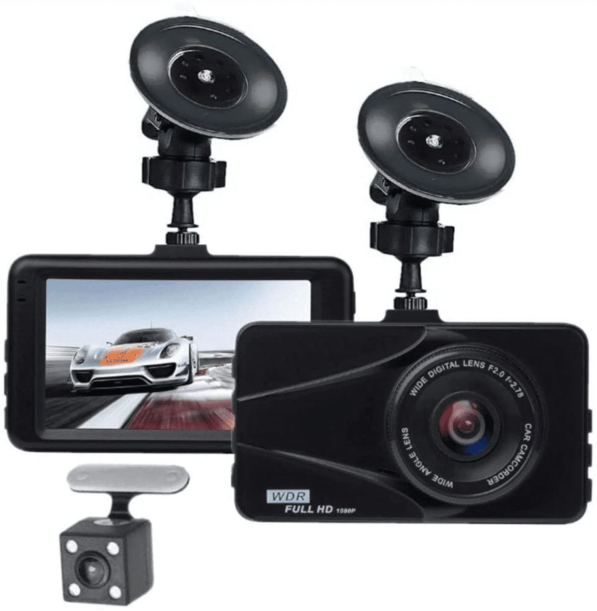 T670 Plus DVR Dash Cam For uber Dual Travel Recorder Full HD 3" LCD Screen 170° Wide Angle, WDR, G-Sensor, Loop Recording Motion Detection Excellent Video Images
