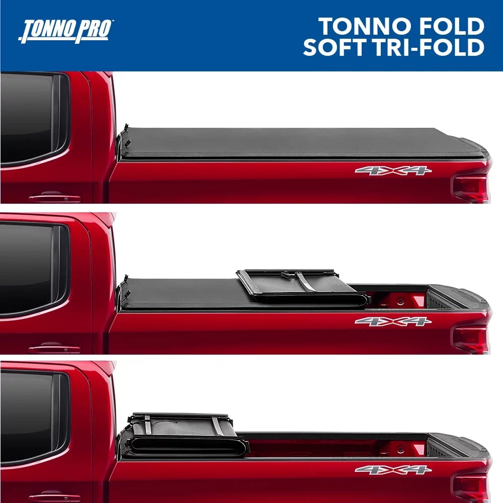 Tonno Pro Tonno Fold, Soft Folding Truck Bed Tonneau Protection | 42-107 | Fits 2007 - 2013 Chevy/GMC Silverado/Sierra 1500 8' 2" Bed (97.6")