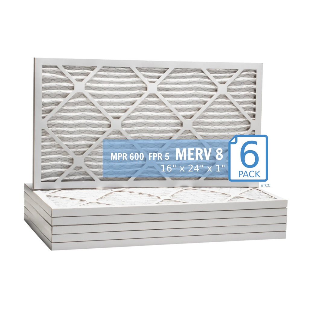 16x24x1, Purolator / Air Guard Hi-E 40 Extended Surface Pleated Air Filter, Mechanical MERV 8, (6 Pack)