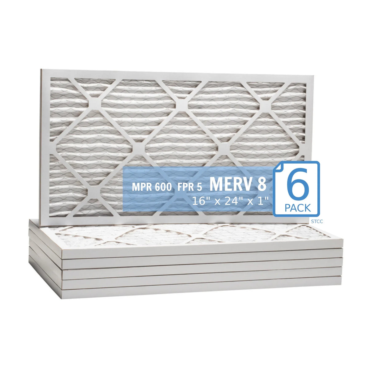 16x24x1, Purolator / Air Guard Hi-E 40 Extended Surface Pleated Air Filter, Mechanical MERV 8, (6 Pack)