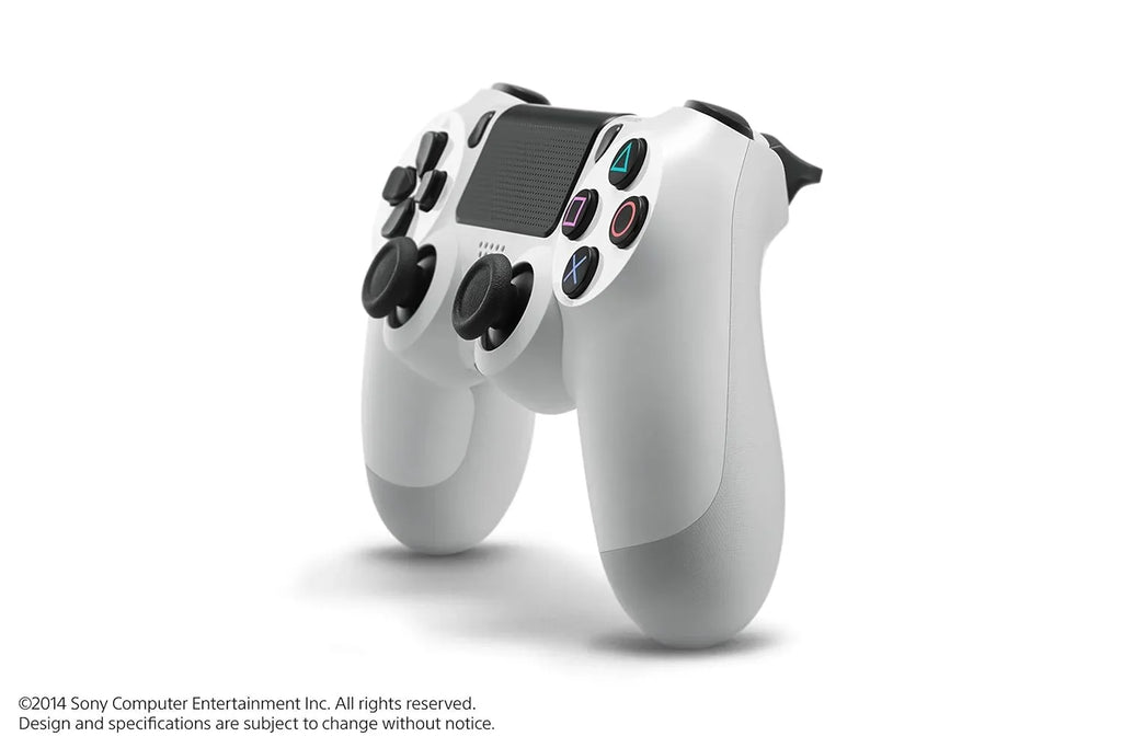DualShock PlayStation 4 Wireless Controller - White Blue - Like New With Earbuds Bundle BOLT AXTION