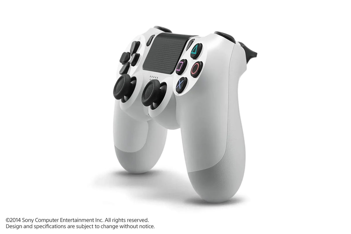 DualShock PlayStation 4 Wireless Controller - White Blue - Like New With Earbuds Bundle BOLT AXTION