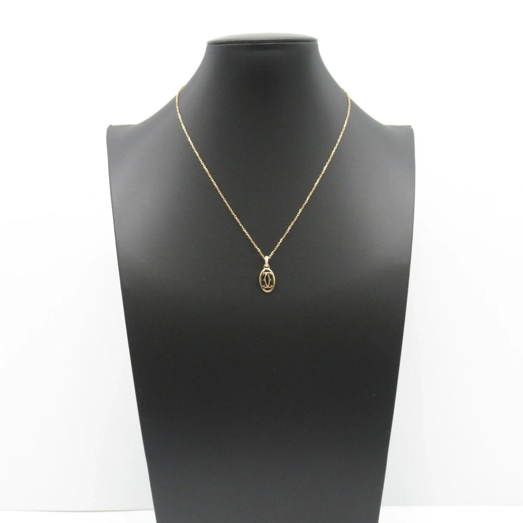 Pre-Owned CARTIER Logo double diamond Necklace Necklace Clear K18PG(Rose Gold) Clear (Good)