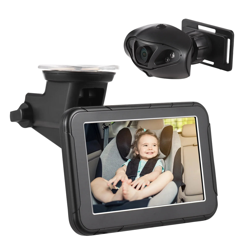Dazzduo Invigilator,Camera Baby Car Monitor Baby Car 150° Wide View Seat 5 Inch Mirror Display 150° 5 Inch Car Seat Mirror Display Monitor Camera Baby Seat Wide View Vision Baby Car Rear Seat 5