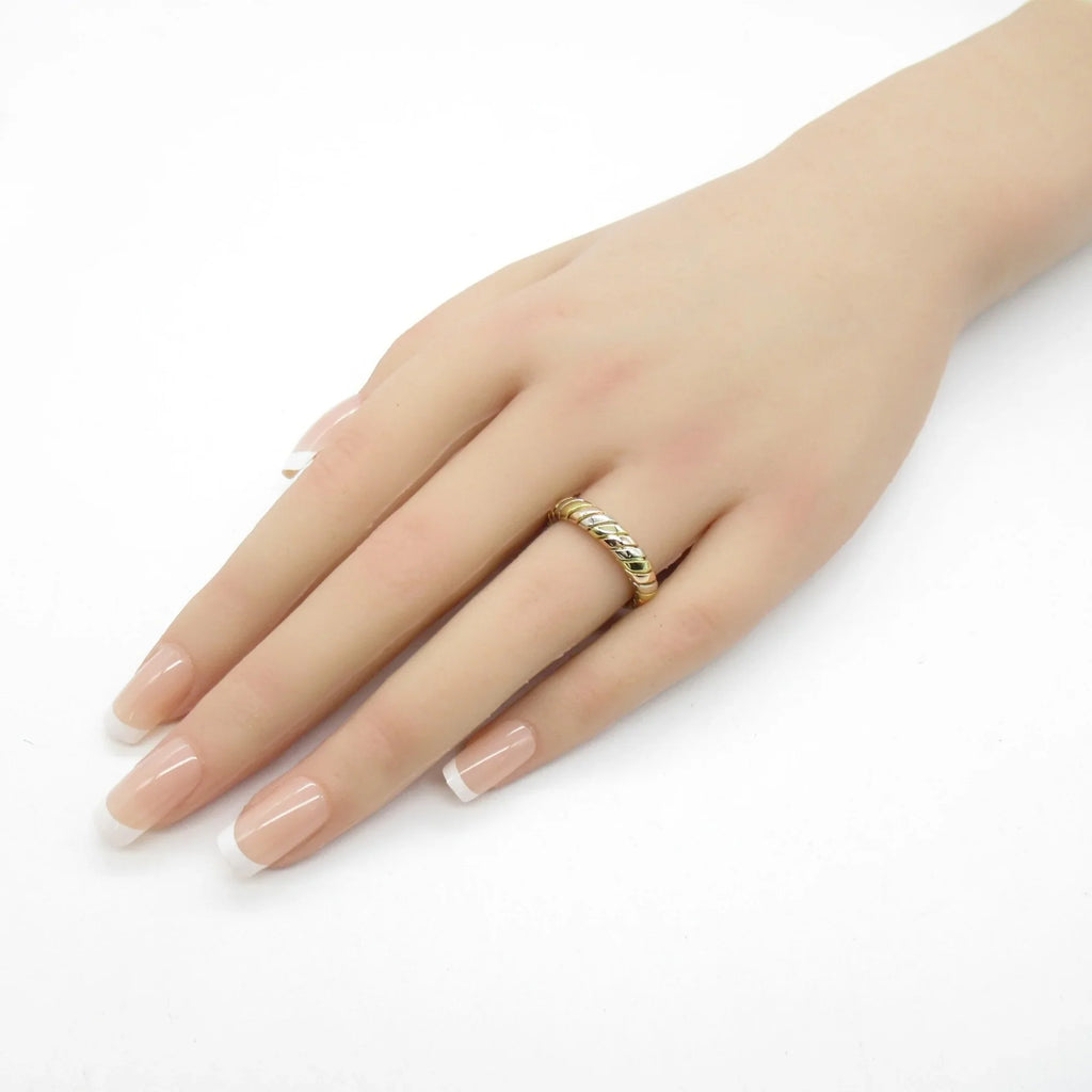 Pre-Owned BVLGARI Tubogas ring Ring Gold K18 (Yellow Gold) K18PG(Rose Gold) Gold (Good)