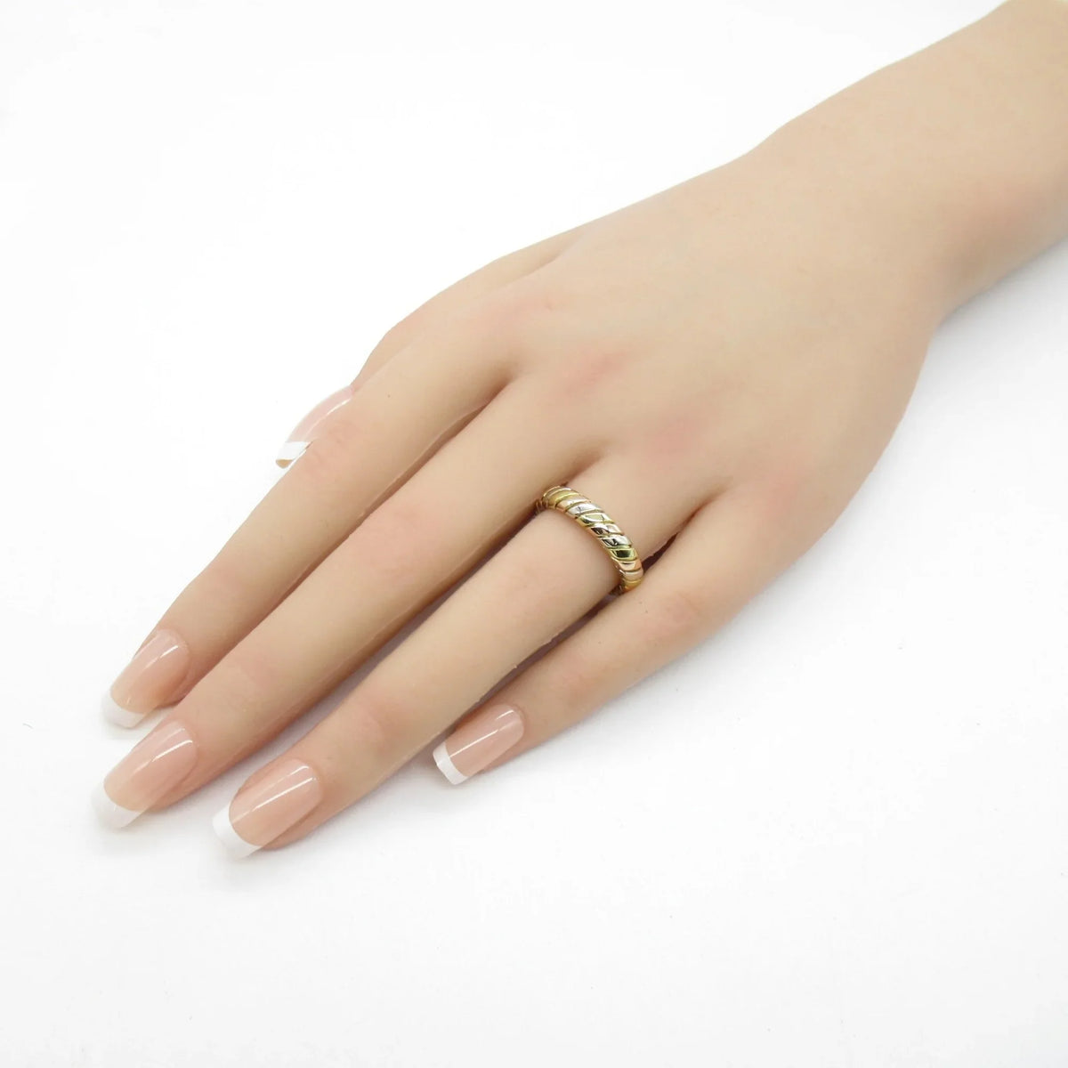 Pre-Owned BVLGARI Tubogas ring Ring Gold K18 (Yellow Gold) K18PG(Rose Gold) Gold (Good)