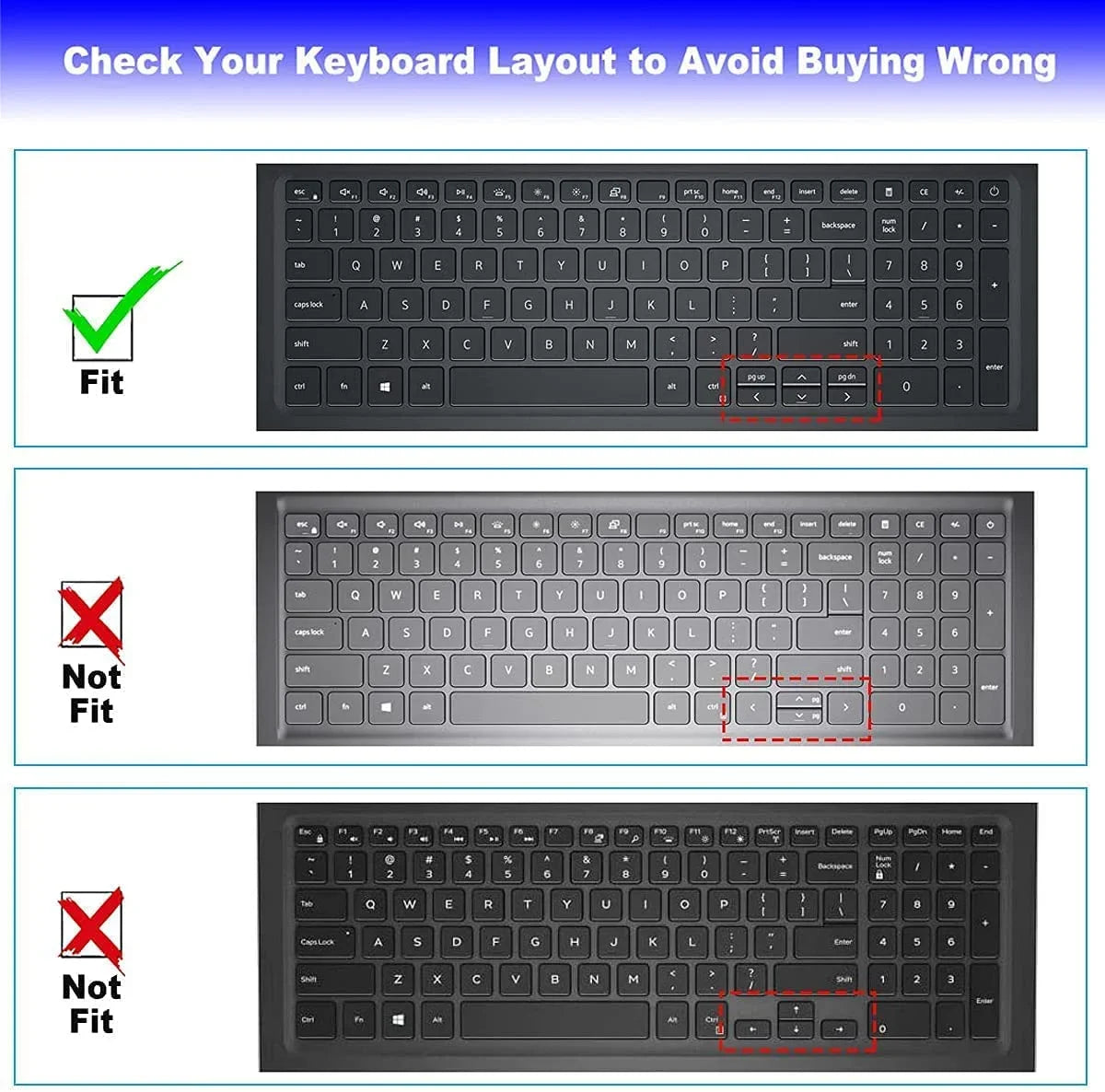 Keyboard Shield for 15.6 17.3 Dell Inspiron 15 17 3501 3505 5501 5502 5505 5508 5584 5590 5593 5598 7590 7591 7501 7506