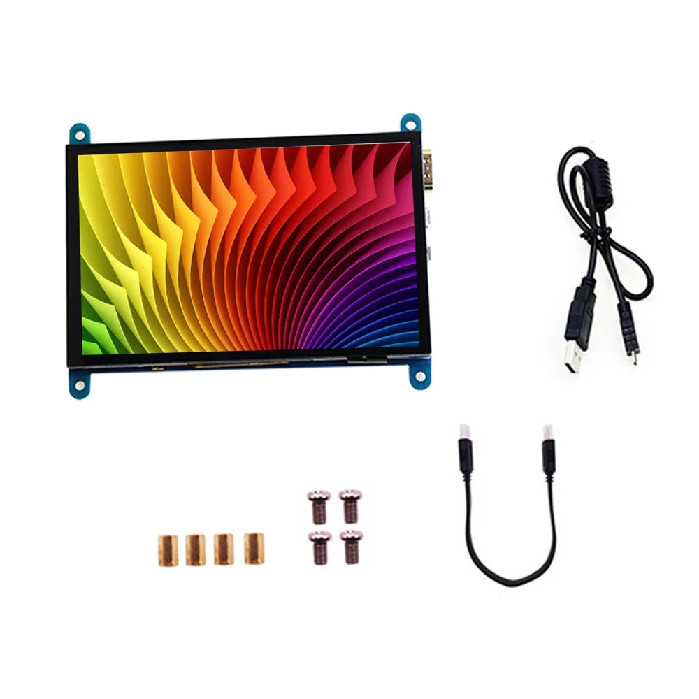 Aibecy 5 InchCapacitive Touchscreen Display 800*480 Resolution Small Portablewith USBInterface Compatible with Raspberry Pi Educational Tool