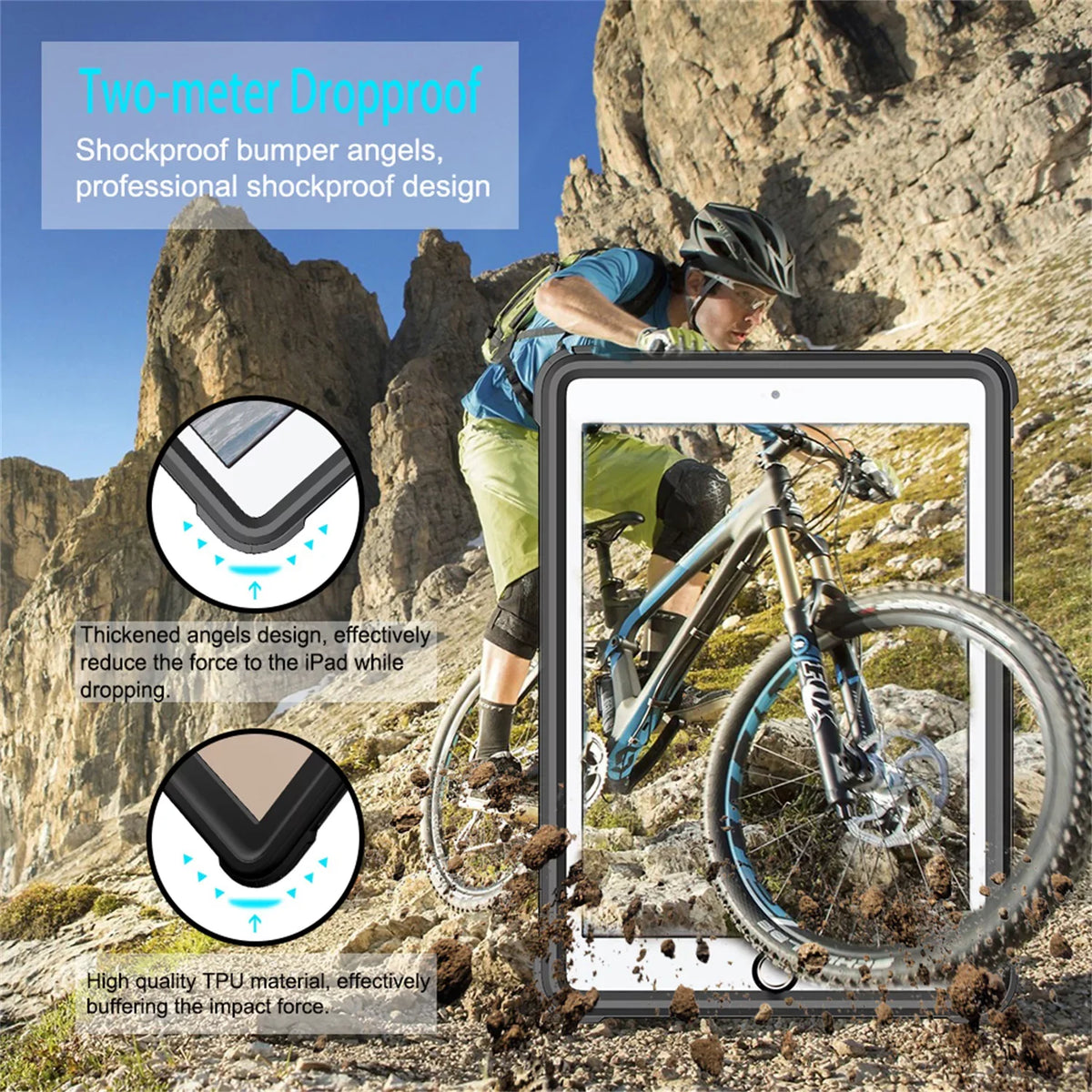 Protection iPad Air 3 Case 2019 Waterproof, iPad Pro 10.5 Case Rugged Full Body Protective Transparent Wrap with Built in Screen Protector Shockproof Case for iPad Air 3 2019/ iPad Pro 10.5 2017,Black