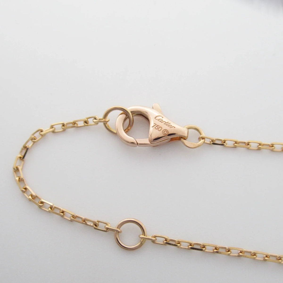 Pre-Owned CARTIER Logo double diamond Necklace Necklace Clear K18PG(Rose Gold) Clear (Good)