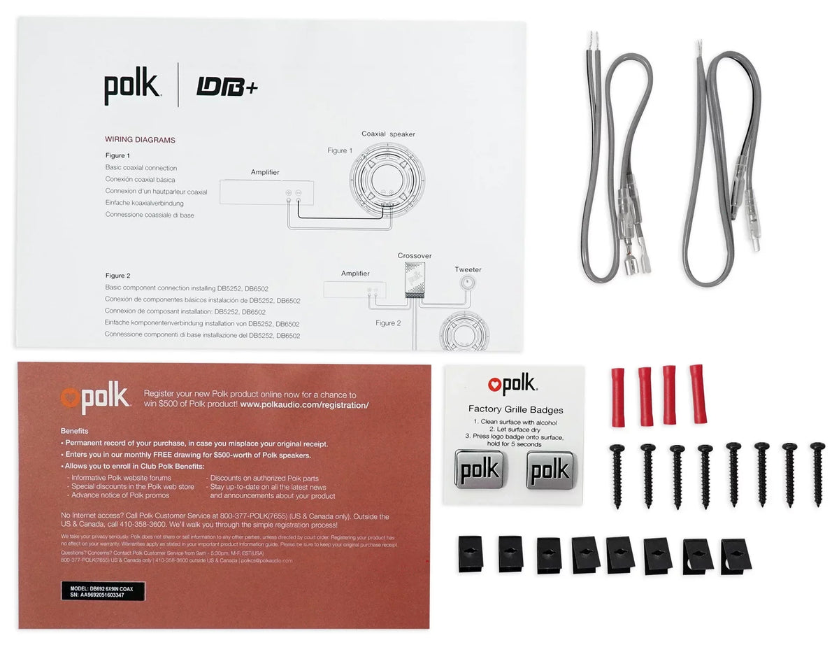 (2) Polk Audio DB692 6X9" 450 Watt Car Vessel Speakers + Rockmat