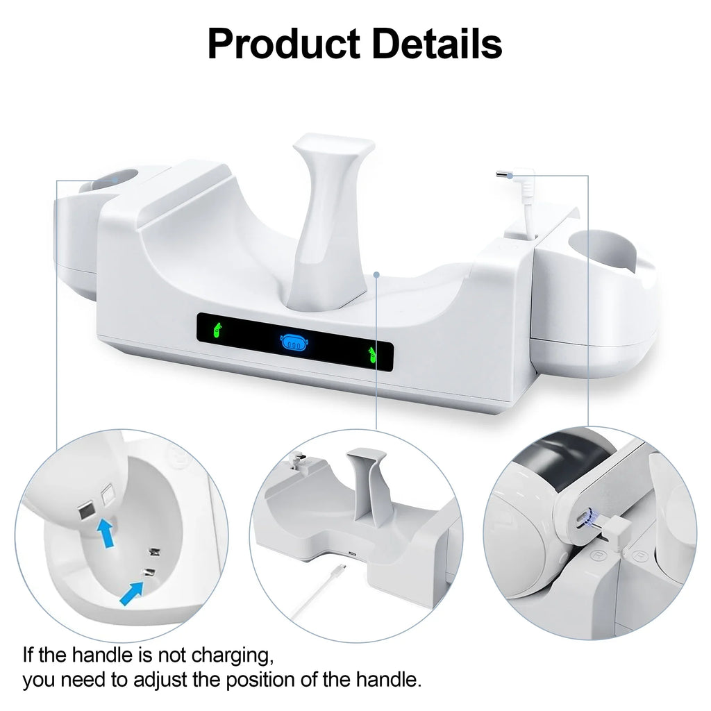 EEEkit Charging Station Fit for Oculus/Meta Quest 3 Headset and Controller, Dual-use Charging Stand with 2 Rechargeable Batteries, Battery Wrap Wall Mount Charging Dock