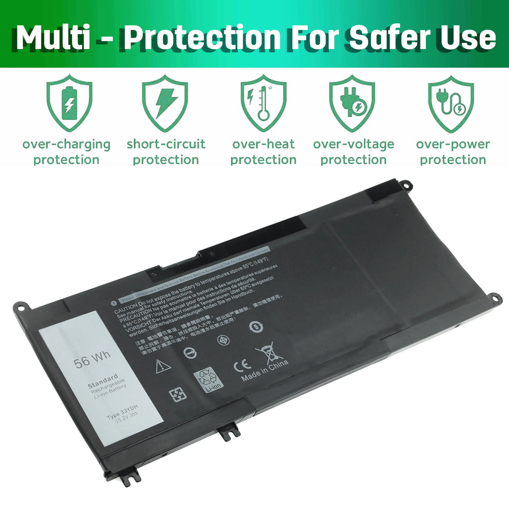 33YDH Battery for Dell inspiron 15 7000 7586 battery 56Wh 15.2V