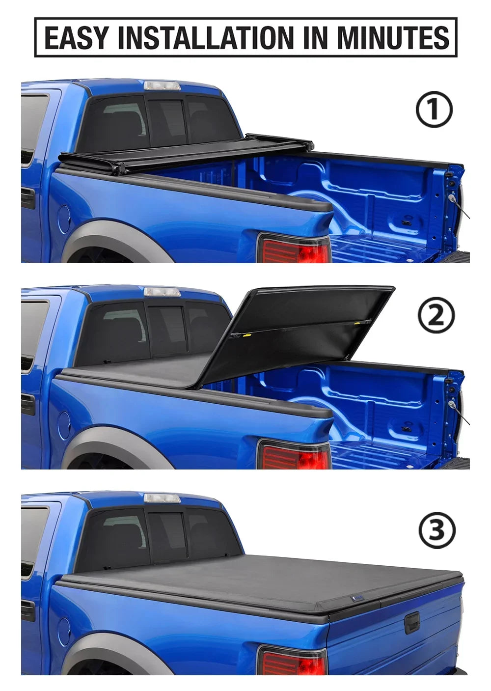 TYGER TG-BC3D1015 Tri-Fold Pickup Tonneau Wrap Fits 2009-2016 Dodge Ram 1500 5.8 feet (69.6 inch) Trifold Truck Cargo Bed Tonno Protection (NOT For Stepside) 2010 2011 2012 2013 2014 2015