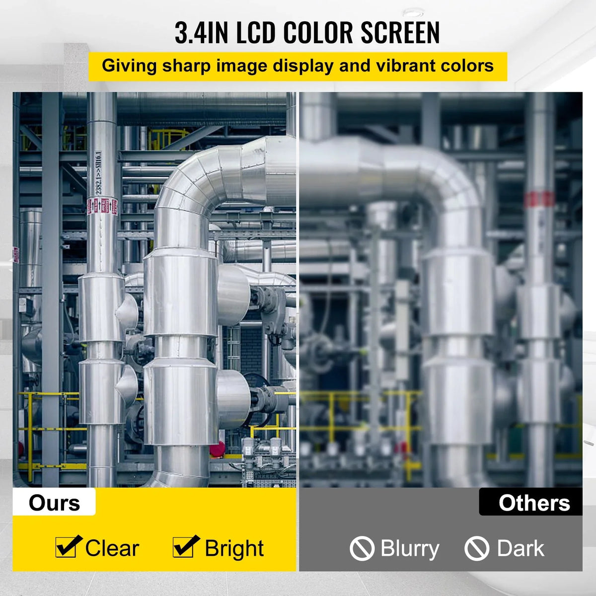 VEVOR Sewer Camera - 98.4 FT Cable, 4.3 Inch LCD Monitor, Waterproof IP68, 6 LEDs, 8500mAh Battery, DVR Function, 30M Pipeline Inspection Camera