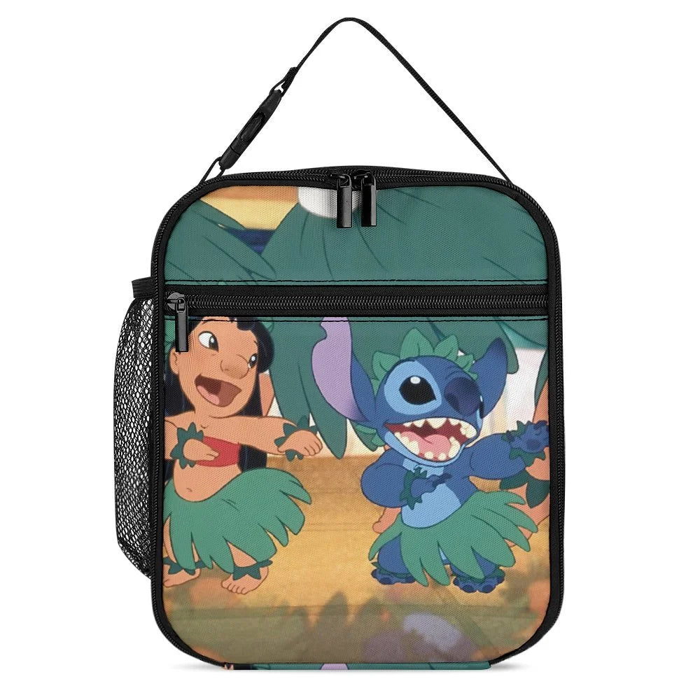 Lilo & Stitch Portable Lunch Bag Tote Bento Bag School Office Insulated Cooler Thermal Handbag For Adult Boys Girls Kids
