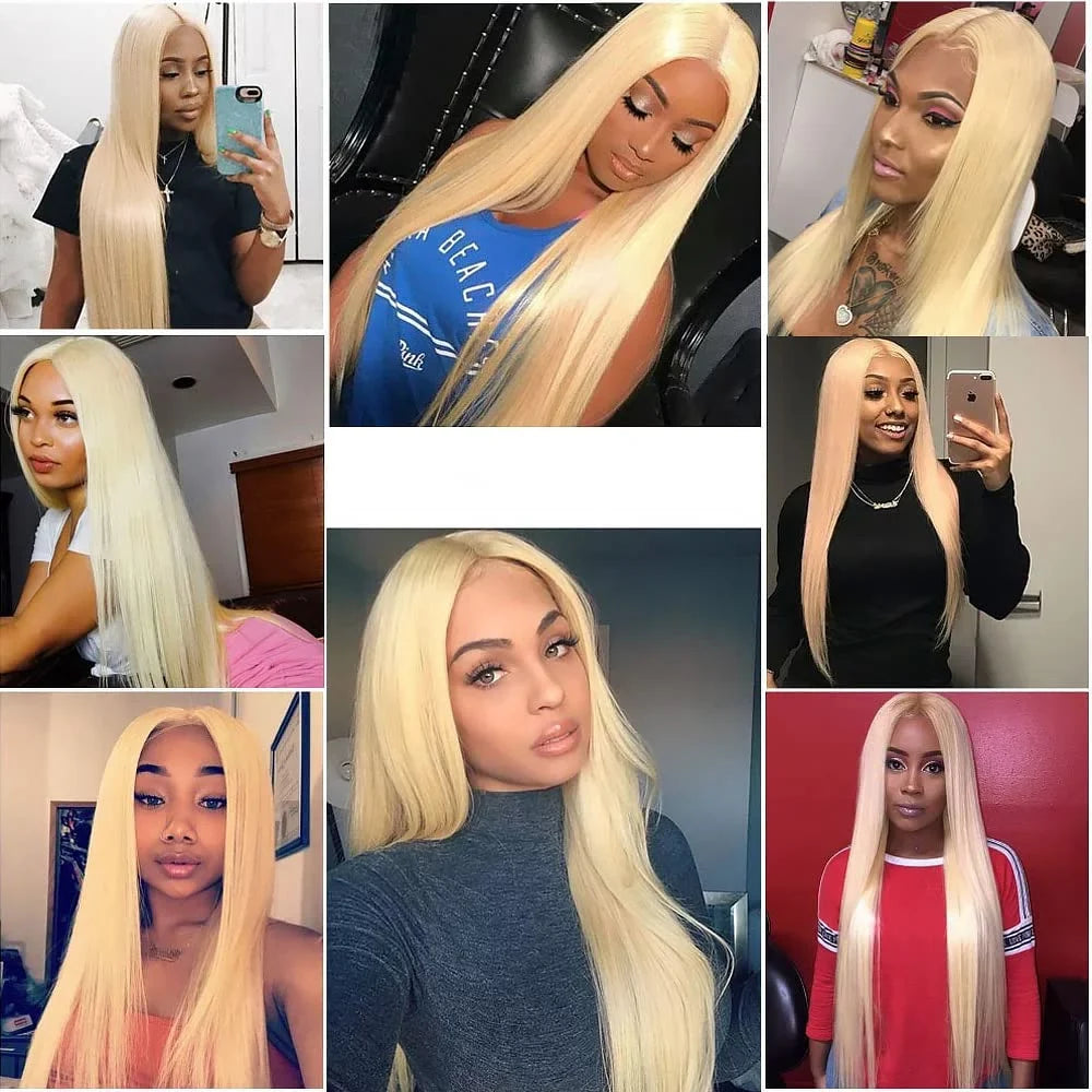 613 Honey Blonde Straight Human Hair 613 Bundles 22 22 22 Inch 8A Grade Unprocessed Brazilian Virgin Human Hair Extension 100 gram/pc Bundles