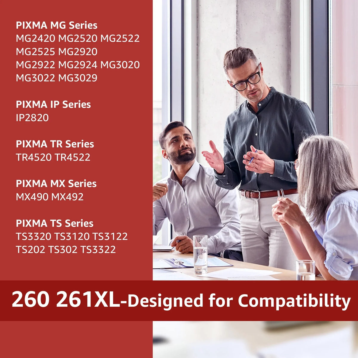 PG-260XL/CL-261XL Ink Cartridges Compatible for Canon 260 and 261 Ink Cartridges, for Canon Ink 260XL 261XL fit for Canon Pixma TR7020 TS6420 TS5320 Printers(1 Black, 1 Color)