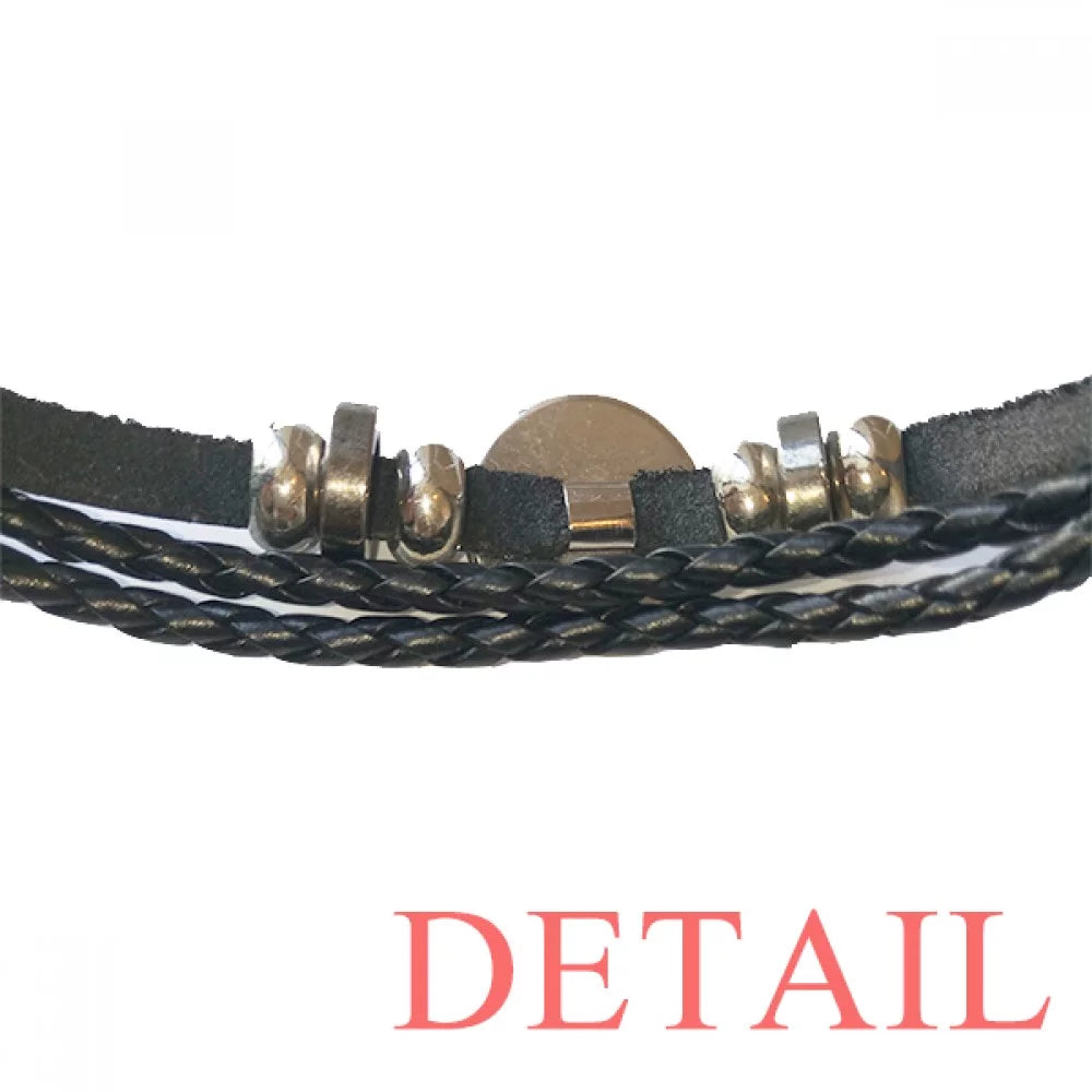 wealth queen q poker Wristband braided leather woven rope wristband