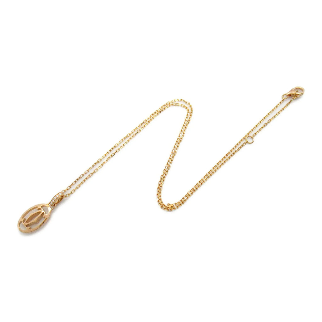 Pre-Owned CARTIER Logo double diamond Necklace Necklace Clear K18PG(Rose Gold) Clear (Good)