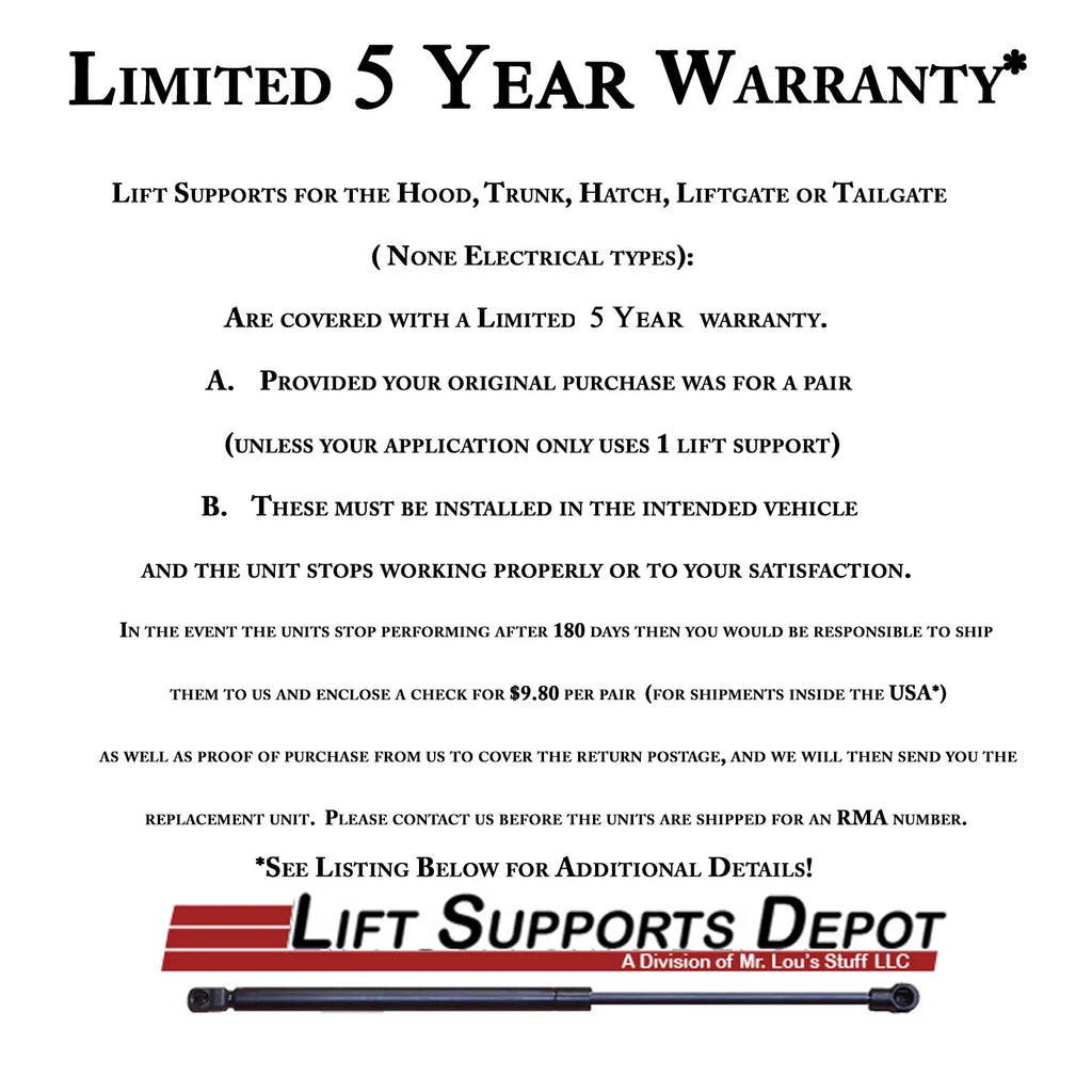 Qty 2 Pm3839 Fits 4Runner 1996 to 2002 Liftgate Lift. Gas Shock - 1997 1998 1999 2000 2001 Lift Supports Depot PM3839-a