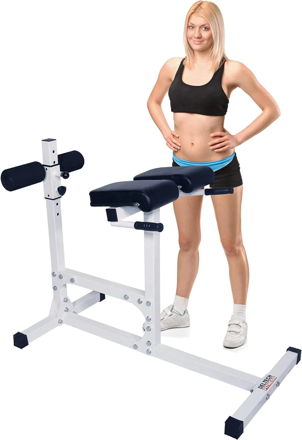 DF404 Hyperextension Bench Chair – 400 LBS Capacity – Fully Adjustable Hyper Extension Back Exercise Fitness Station For Strength Training By