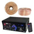 Pyle PCAU25A Amplifier Receiver with USB/SD Readers AUX CD Inputs & LED Display, Enrock Audio 18 AWG Gauge 100 Feet Speaker Wire Cable