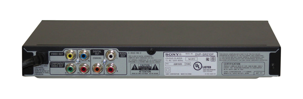 Restored Sony Progressive Scan DVD Player (DVP-SR210P) (Refurbished)