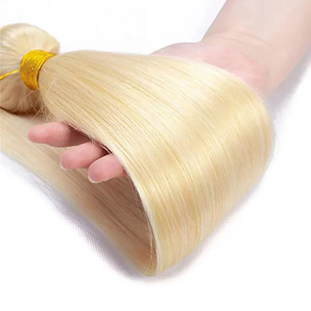 613 Honey Blonde Straight Human Hair 613 Bundles 22 22 22 Inch 8A Grade Unprocessed Brazilian Virgin Human Hair Extension 100 gram/pc Bundles