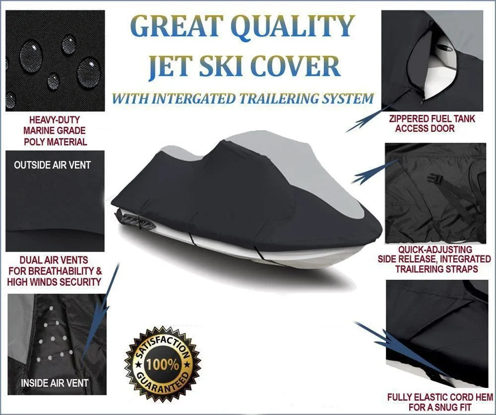 SUPER HEAVY-DUTY PWC JetSki Wrap Compatible for Polaris SLXH 1997 1998 Trailerable Jet Ski Shield PWC s 1-2 Seater