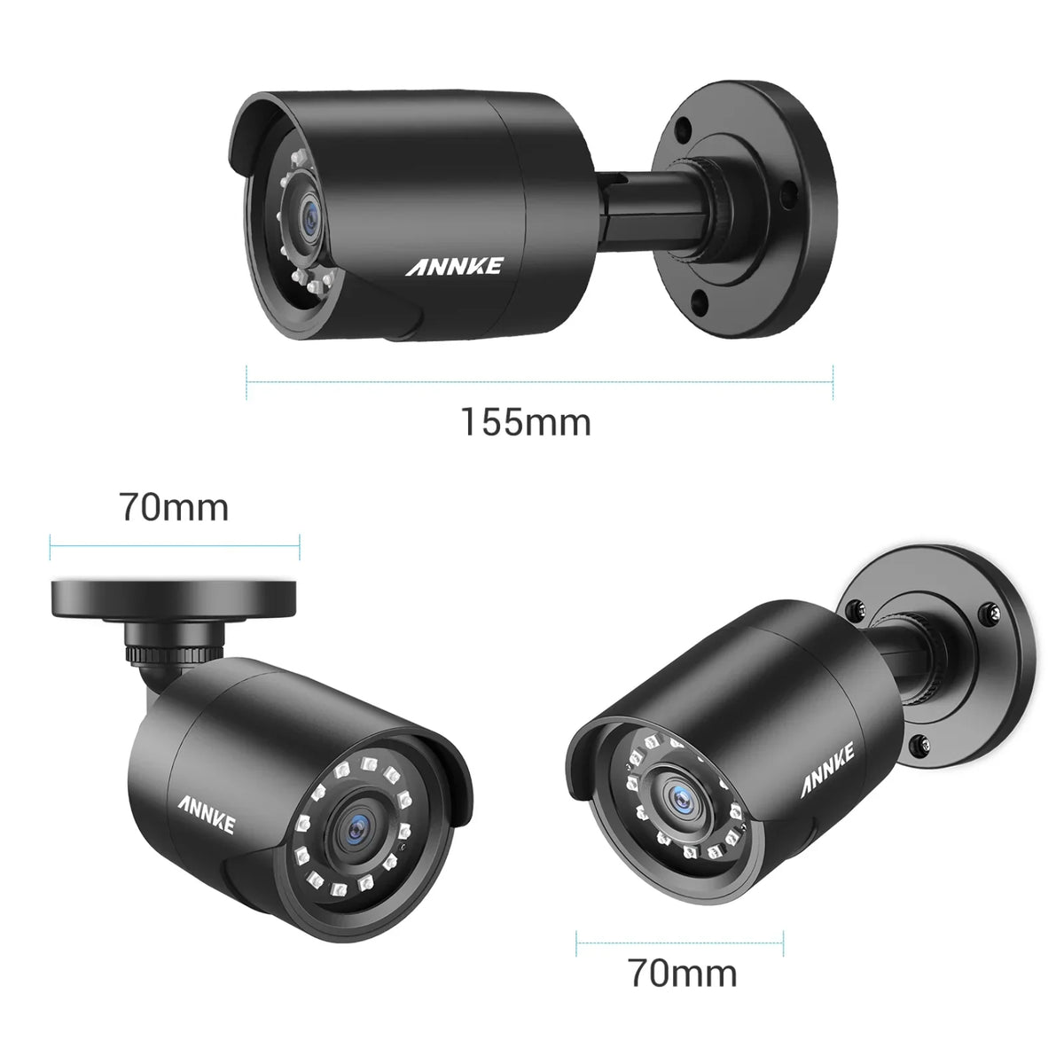 ANNKE 4 Pack 1080P HD TVI Home Security Camera Outdoor Indoor, 1920TVL, IP66 Waterproof, Night/Day Vision, Surveillance CCTV Bullet Camera