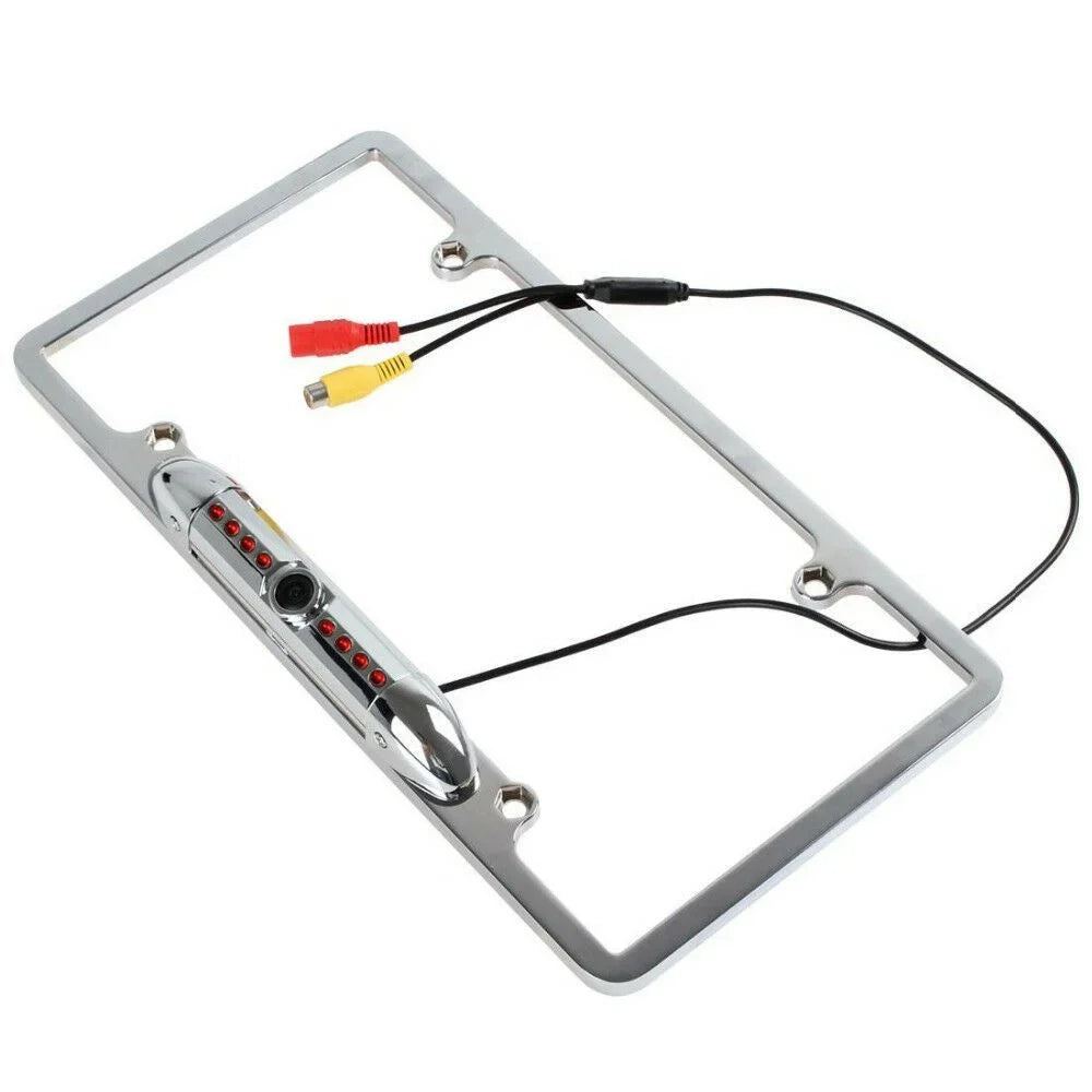 US Car License Plate Frame Backup Rear View Camera Night Vision Parking 8IR CMOS