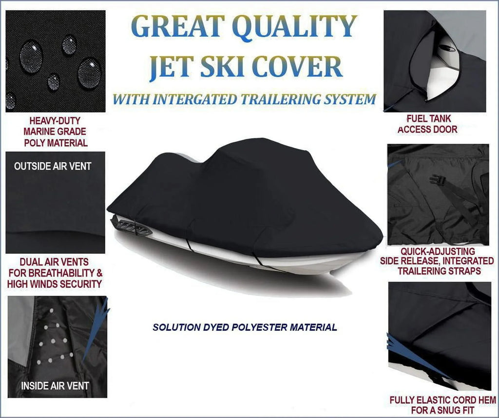 BLACK PWC 600D JET SKI Protection Compatible for Polaris Genesis FI 2001
