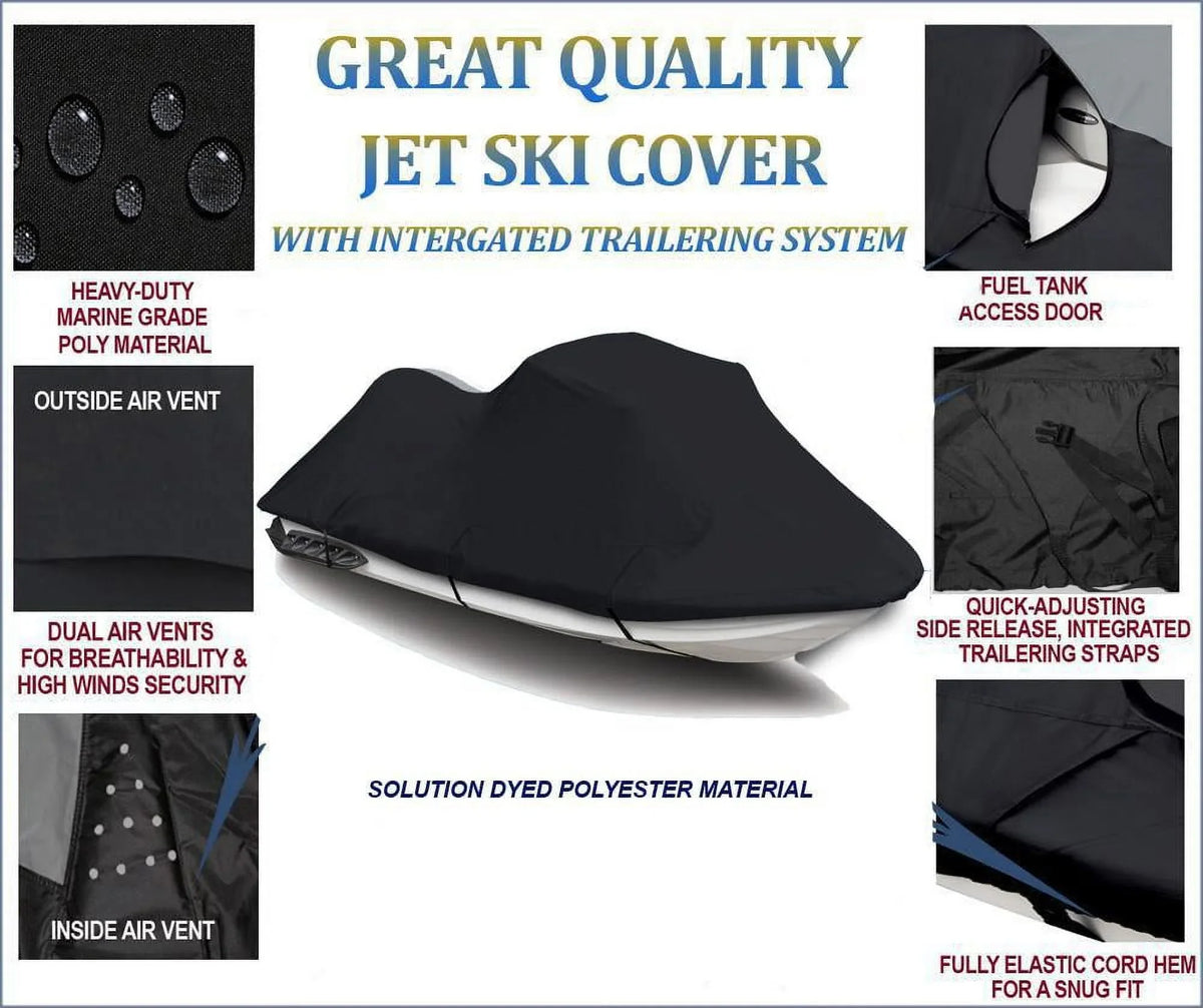 BLACK PWC 600D JET SKI Protection Compatible for Polaris Genesis FI 2001