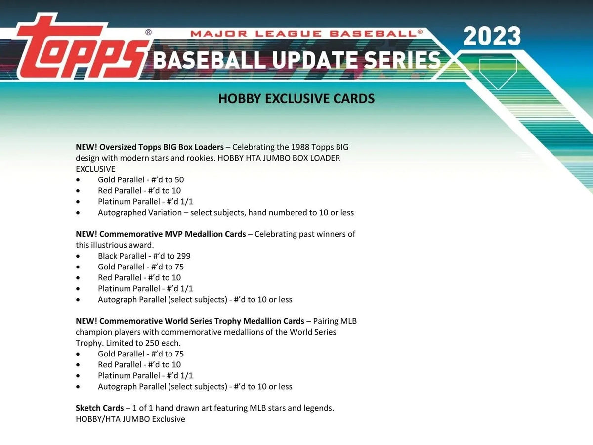 MLB Topps 2023 Update Series Baseball Trading Card HOBBY Box