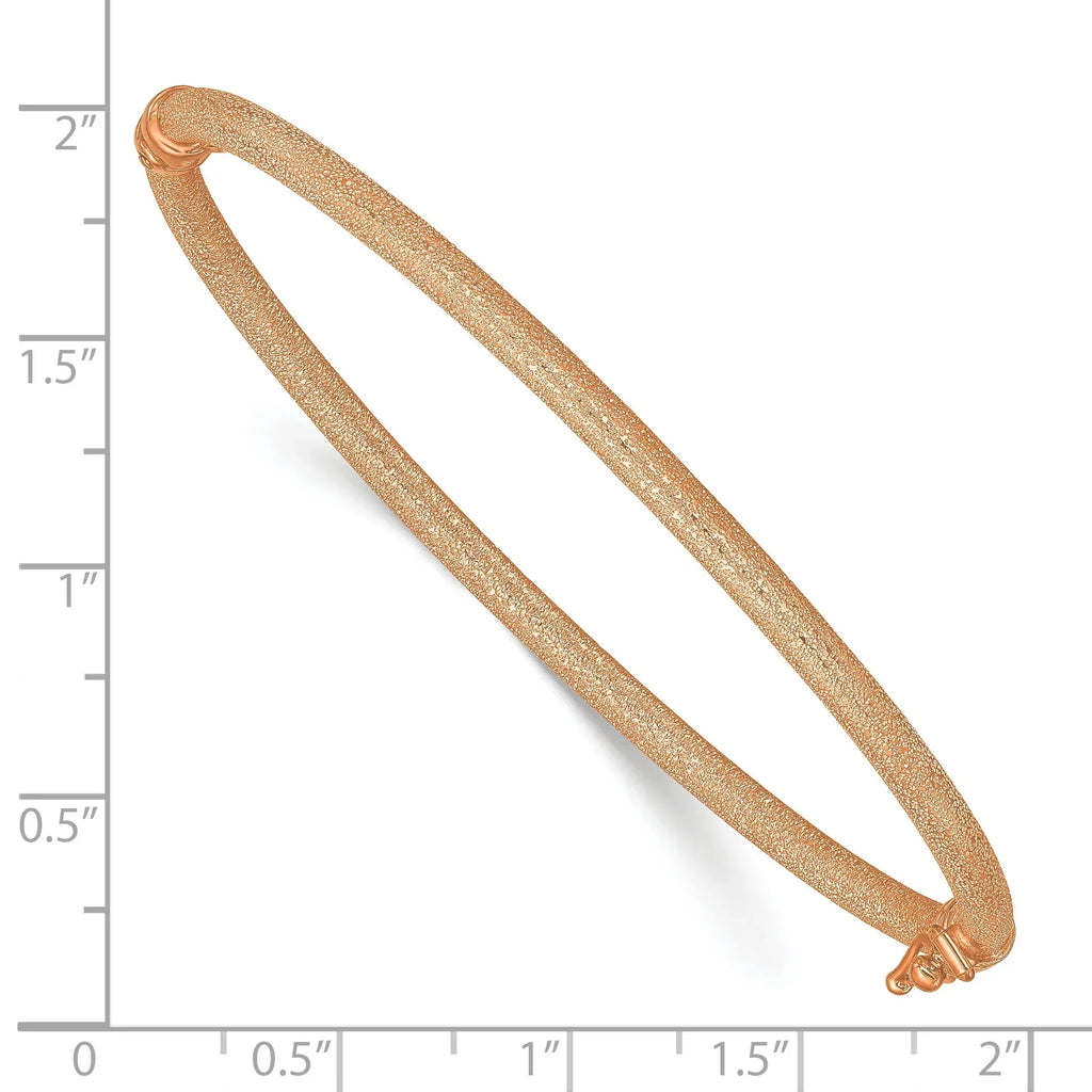 14K Rose Gold Textured Hinged Wristlet