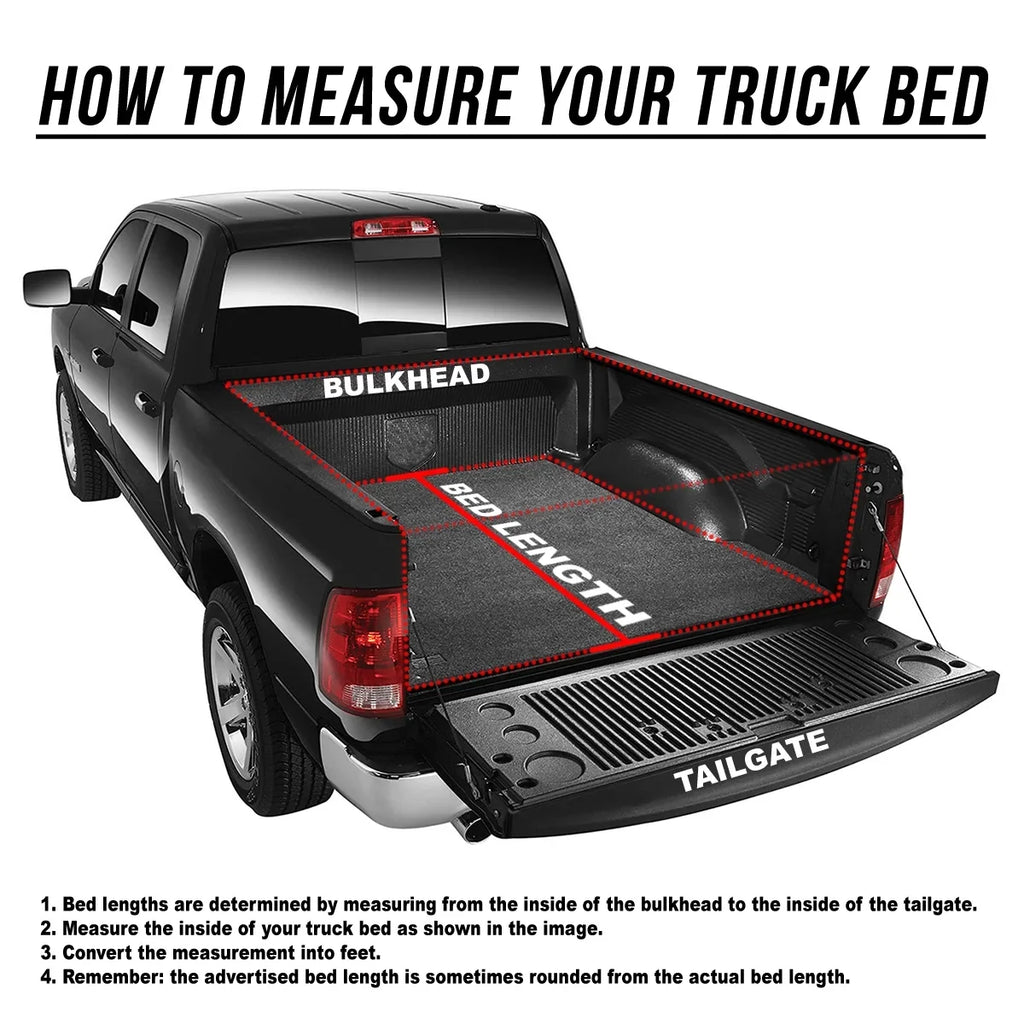 DNA Motoring TTC-HARD-028 For 2009 to 2022 Ram Truck 1500 / 3500 Fleetside 6.5Ft Short Bed Hard Solid Tri -Fold Tonneau Wrap