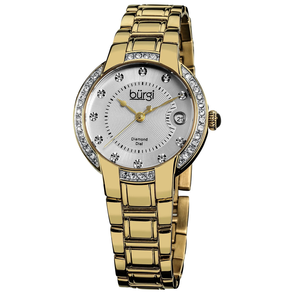 Women's Stainless Steel Diamond Date Gold-Tone Watch
