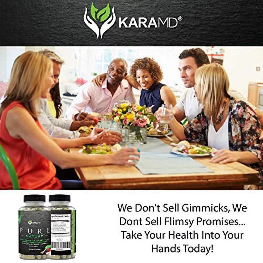 KaraMD Pure Nature | Dr Formulated Greens, Fruit & Vegetable Whole Food Health Supplement | Vitamins, Fiber & Antioxidant Superfood Nutrition | Natural Energy, Digestion & Immunity Boost, 120 Capsules