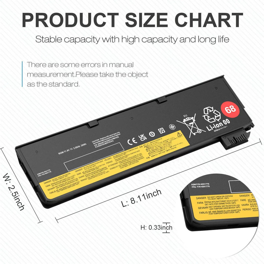 10x Battery 68 X240 for Lenovo ThinkPad T440 X250 T450s 45N1126 45N1127 45N1127