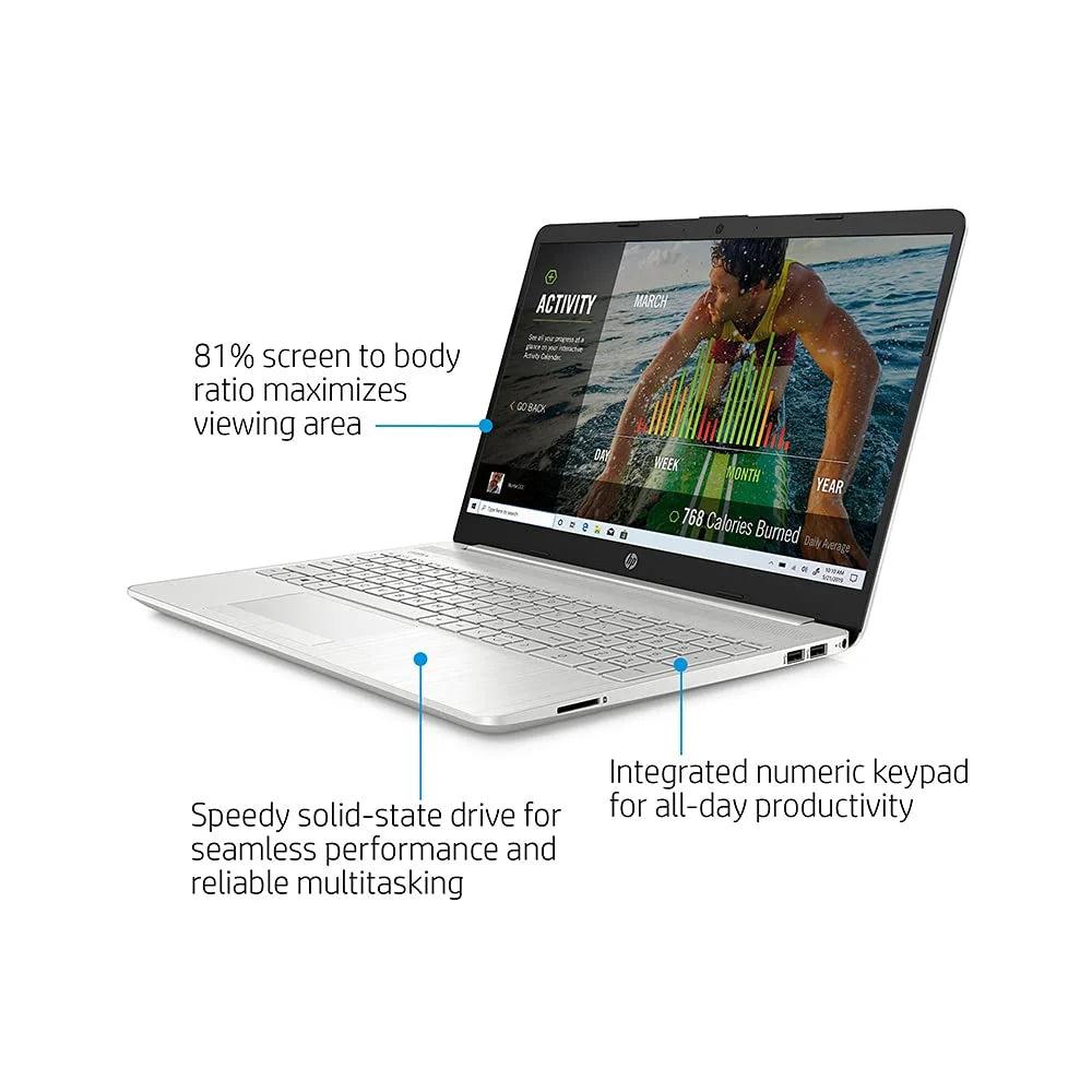 HP 2021 15.6" FHD Laptop Computer, 11th Gen Intel Core i5-1135G7(Beats i7-1065g7), 12GB DDR4 RAM, 512GB PCIe SSD, Intel Iris Xe Graphics, HD Webcam, Stereo Speakers, Windows 10, Silver, 32GB USB Card