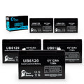 5x Pack - Compatible Tripp-Lite 850 Battery - Replacement UB6120 Universal Sealed Lead Acid Battery (6V, 12Ah, 12000mAh, F1 Terminal, AGM, SLA) - Includes 10 F1 to F2 Terminal Adapters