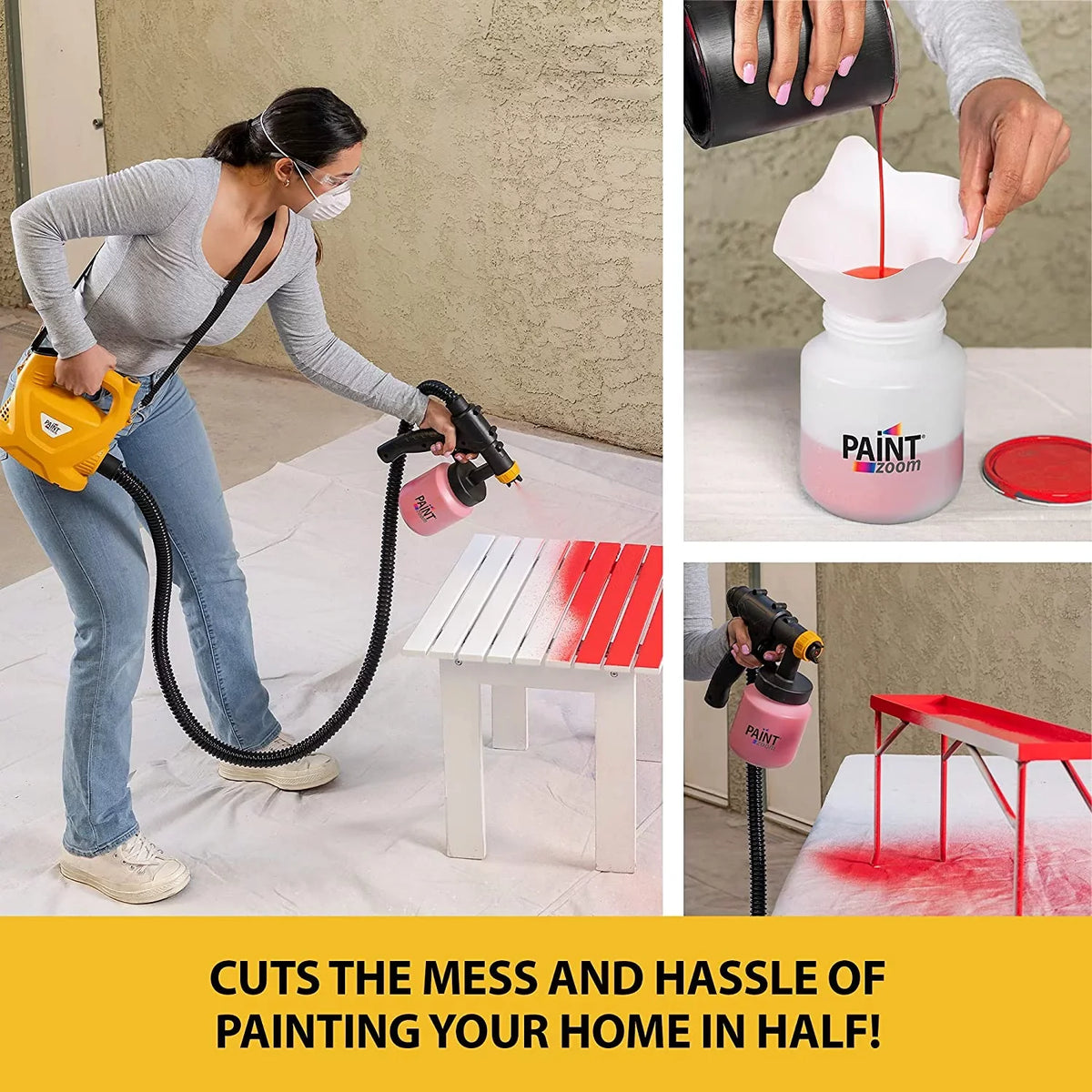 Paint Zoom Deluxe 3000 Series Paint Sprayer | Powerful & Durable 700-watt Spray Gun Tool HVLP sprayer for Interior & Exterior Home Painting and DIY Home Improvement Projects | 3 Spray Patterns